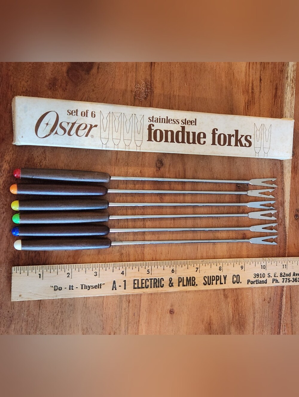 NEW Vintage Oster Stainless Steel Fondue Forks (Set of 6)